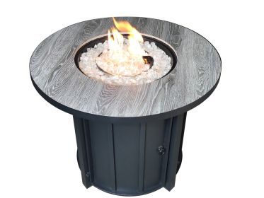 AZ Patio Heaters Faux Wood Tile Top Fire Pit