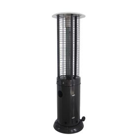 AZ Patio Heaters Round Commercial Glass Cylinder Patio Heater in Black with Black Tube