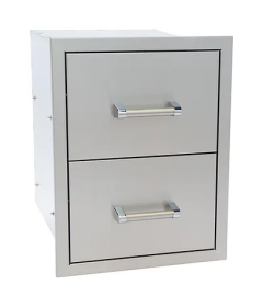 KoKoMo Outdoor Kitchen Stainless Steel Double Drawer