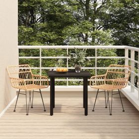 3 Piece Patio Dining Set Poly Rattan