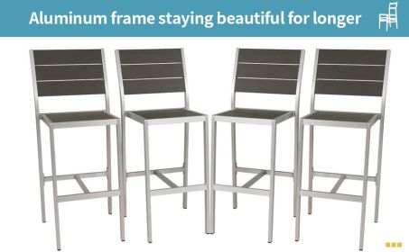 All aluminum bar counter and bar chair set for Patio Garden Outdoor