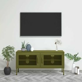 TV Stand Olive Green 41.3"x13.8"x19.7" Steel