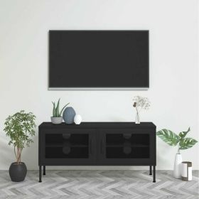 TV Stand Black 41.3"x13.8"x19.7" Steel