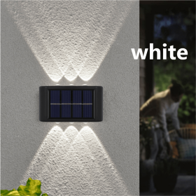 Waterproof Solar Wall Light - 6 LED Outdoor Decorative Lights for Courtyard; Street; Landscape; Garden (Color: White Light)