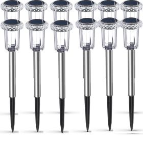 Solar Pathway Lights, Solar Garden Lights Outdoor White, Waterproof Led Path Lights for Yard, Patio, Landscape, Walkway (Quantity: 12pcs)