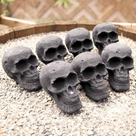 Ceramic Skulls for Fire Pit, Outdoor Fire Tables, 7pcs Reusable Spooky Imitated Human Skull Gas Log for Party, Bonfire,Campfires,Fireplaces, 3 inch (Style: 7pcs 3inch)